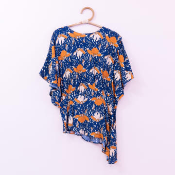 Sophie And Lucie Flower Printed Top In Blue