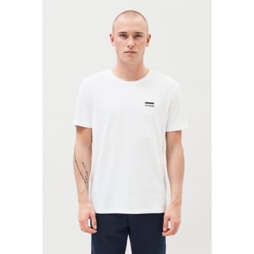 Dr.denim Patrick T Shirt White Small Logo In Blue