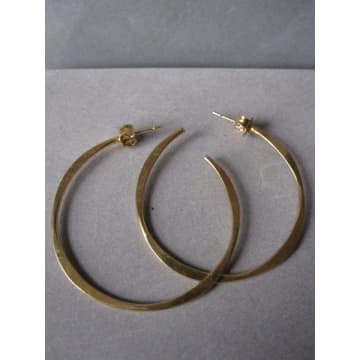 Collardmanson Irregular Gold Plated Medium Hoops