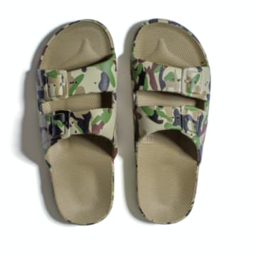 Freedom Moses Army Khaki Slippers In Neutrals