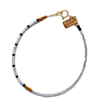 Mira Star Bracelet Leo With 24k Gold-plated Glass Beads In Grey