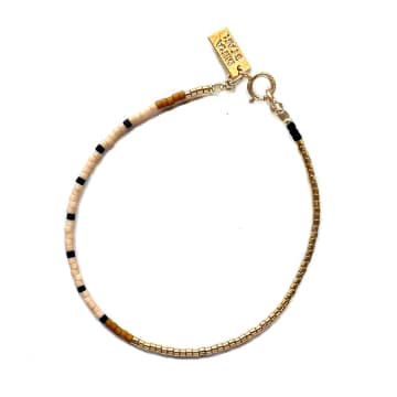 Mira Star Bracelet Leo With 24k Gold-plated Glass Beads In Pink