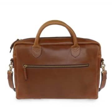 Vida Vida Leather Laptop Bag In Black