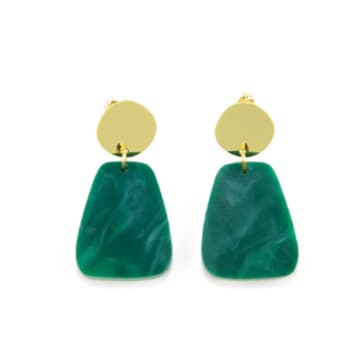 Sept Cinq Green Gold Amphora Clip Earrings