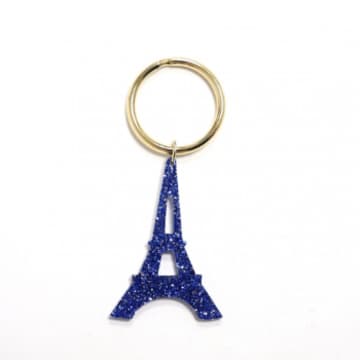 Sept Cinq Blue Plexi Eiffel Tower P Keyring