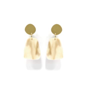 Sept Cinq Beige Gold Amphore Latte Earrings