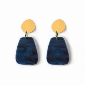 Sept Cinq Blue Gold Lapis Amphora Earrings
