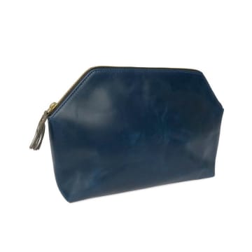 Vida Vida Leather Solar Clutch Bag In Gold