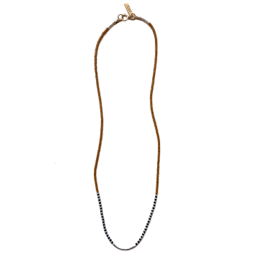 Mirastar Necklace Rizo With 24k Gold-plated Glass Beads In Grey