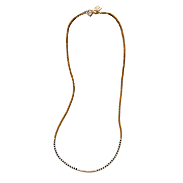 Mirastar Necklace Rizo With 24k Gold-plated Glass Beads In Pink