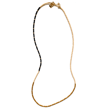 Mirastar Necklace Vik With 24k Gold-plated Glass Beads In Pink