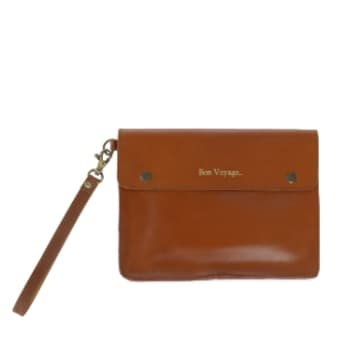 Vida Vida Tan Leather Bon Voyage Travel Wallet In Neutrals