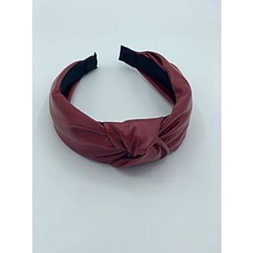 Headbands - Faux Leather Headband Hair Accessory Red