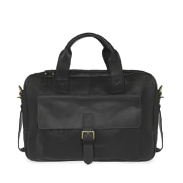 Vida Vida Leather The Buxton Deluxe Work Bag In Black