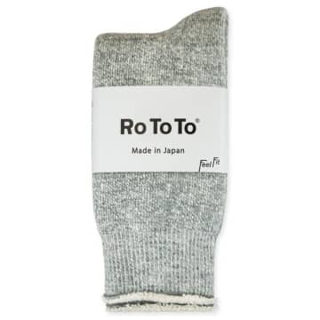 Rototo Grey Double Face Merino Wool Socks