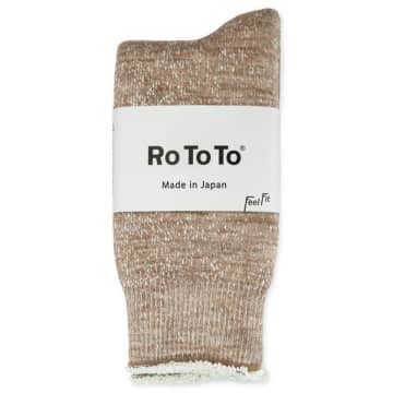 Rototo Camel Double Face Merino Wool Socks