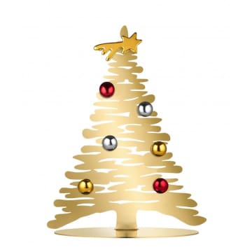 ALESSI 30CM GOLD PLATED BARK STEEL CHRISTMAS TREE