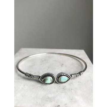 Collardmanson Turquoise Open Bangle In Blue