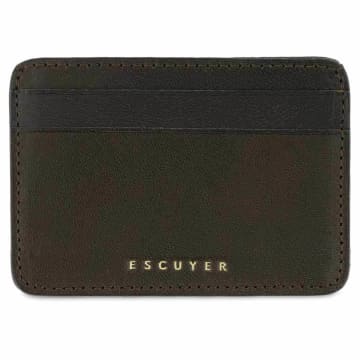 Escuyer Leather Card Holder In Neutrals