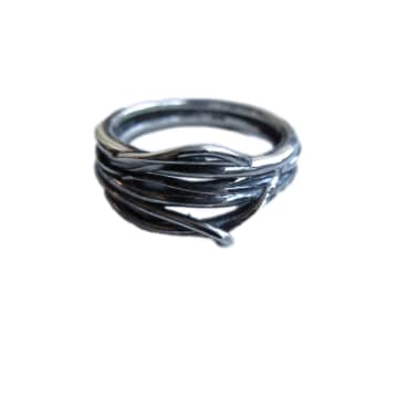 Collardmanson Twine 925 Silver Ring In Metallic