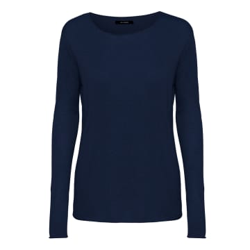 Oh Simple Navy Silk Cashmere Jumper In Blue