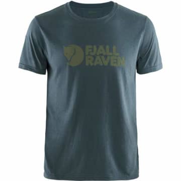 Fjall Raven Navy Logo T Shirt In Blue