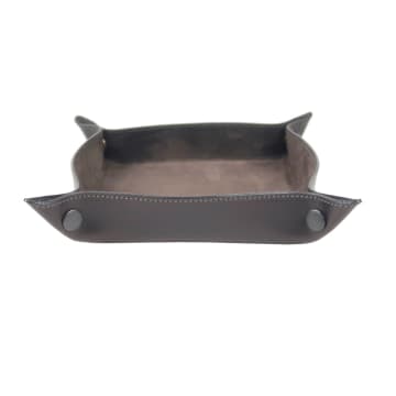 Taylor Kent Dark Brown Leather Valet Tray