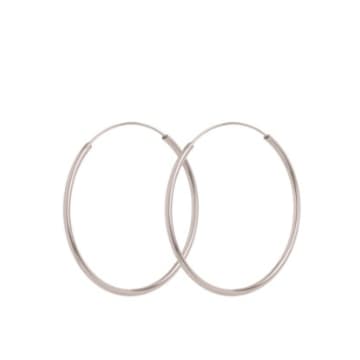 Pernille Corydon 4 Cm Silver Plain Hoops In Metallic