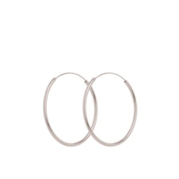 Pernille Corydon 3cm Silver Plain Hoops In Metallic