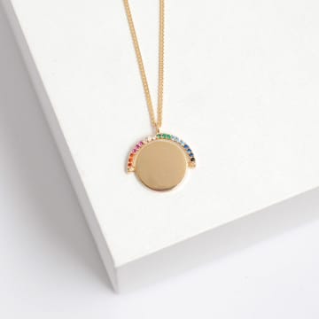 Lisa Angel Spinning Disc Necklace In Gold/gold