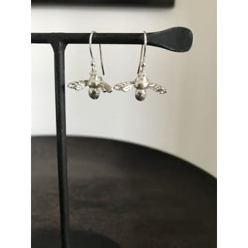 Collardmanson 925 Silver Bee Drop Earrings In Metallic