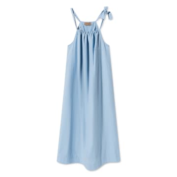 Rue De Tokyo Light Blue Dacia Washed Cotton Twill Dress