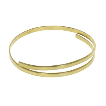 Just Trade Brass Ruthi Ribbon Bangle In Gold/gold