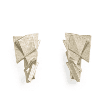 Maison 203 3d Printing Fragmented Earrings In Metallic