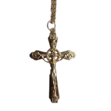 Window Dressing The Soul Gold Plated 925 Silver Ornate Crucifix Necklace