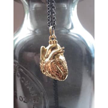 Collardmanson Gold Plated Anatomical Heart Necklace