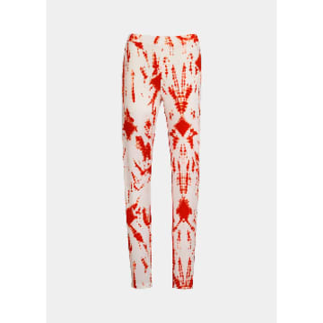 Essentiel Antwerp Off White And Red Tie Dyed Legging