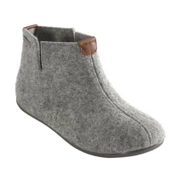 Shepherd Of Sweden Grey Wool Felt Ester Bootie Slipper In Grey/grey