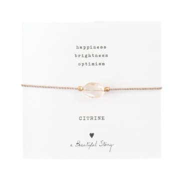 A Beautiful Story Citrine & Gold Gemstone Card Bracelet