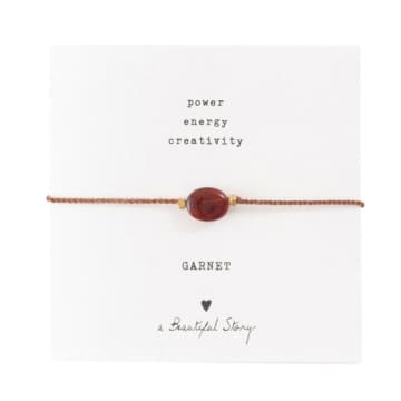 A Beautiful Story Garnet & Gold Gemstone Card Bracelet