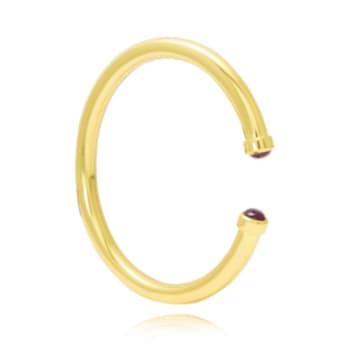 The Brownhouse Interiors Yellow Gold Twist Bangle With Garnet Cabochon