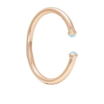 The Brownhouse Interiors Rose Gold Twist Bangle With Blue Chalcedony Cabochon