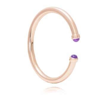 The Brownhouse Interiors Rose Gold Twist Bangle With Amethyst Cabochon