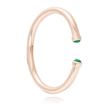 The Brownhouse Interiors Rose Gold Twist Bangle With Malachite Cabochon