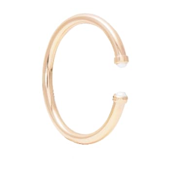 The Brownhouse Interiors Rose Gold Twist Bangle With Natural Pearl Cabochon