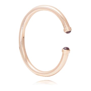 The Brownhouse Interiors Rose Gold Twist Bangle With Smokey Quartz Cabochon