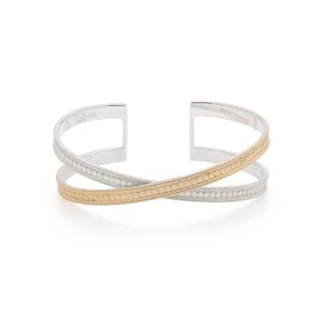 Anna Beck Gold And Sterling Silver Classic Cross Cuff