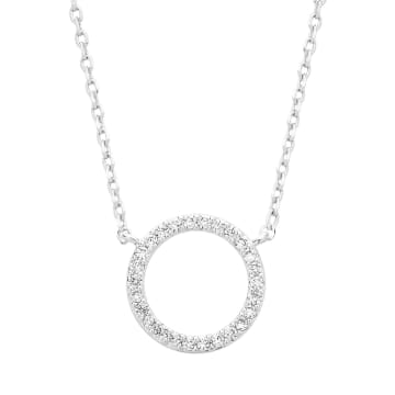 Shop Estella Bartlett Silver Circle Cz Necklace In Gold