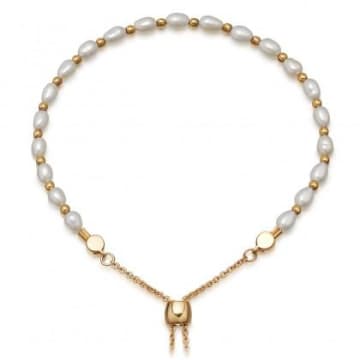 Astley Clarke White Pearl Kula Bracelet In Gold