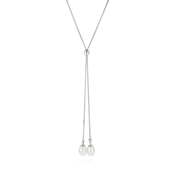 Claudia Bradby Angelina Pearl Lariat Necklace In Metallic